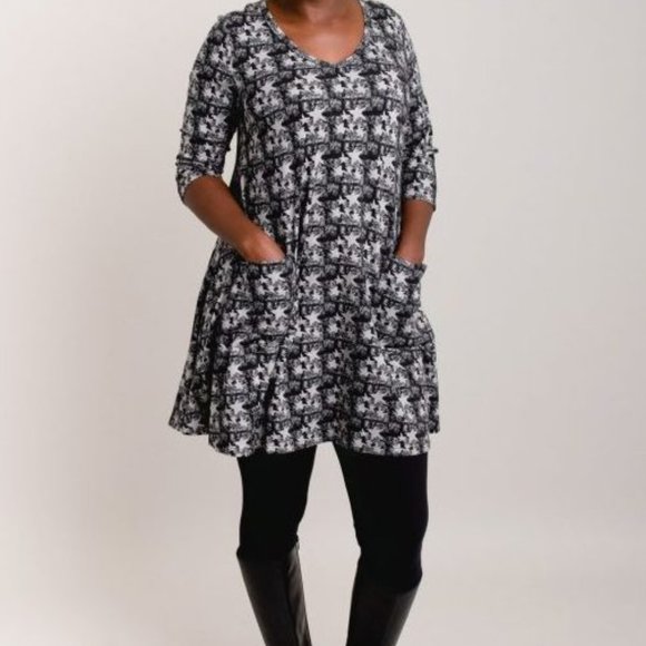 Blue Sky Clothing Veronica Tunic - Grey Star 3X - Picture 2 of 2